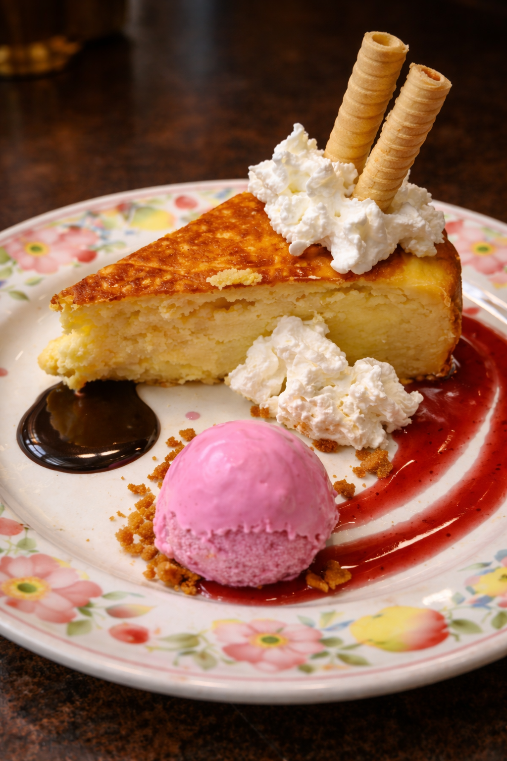 Tarta casera con helado